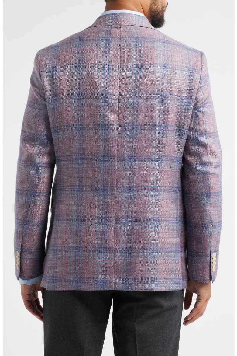 Midland Deco Plaid Wool & Silk Blend Sport Coat, Alternate, color, BERRY