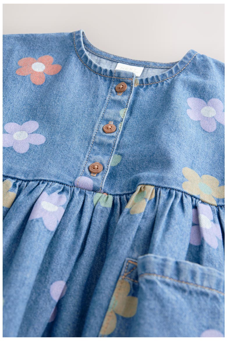 Kids' Floral Denim Shirtdress, Alternate, color, BLUE