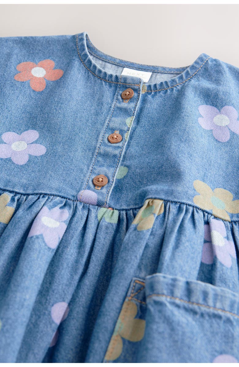 NEXT Kids' Floral Denim Shirtdress, Alternate, color, 