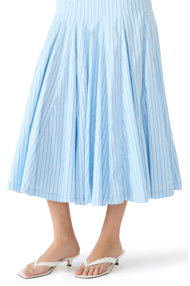 Adira Pinstripe Sundress, Alternate, color, HAZY BLUE