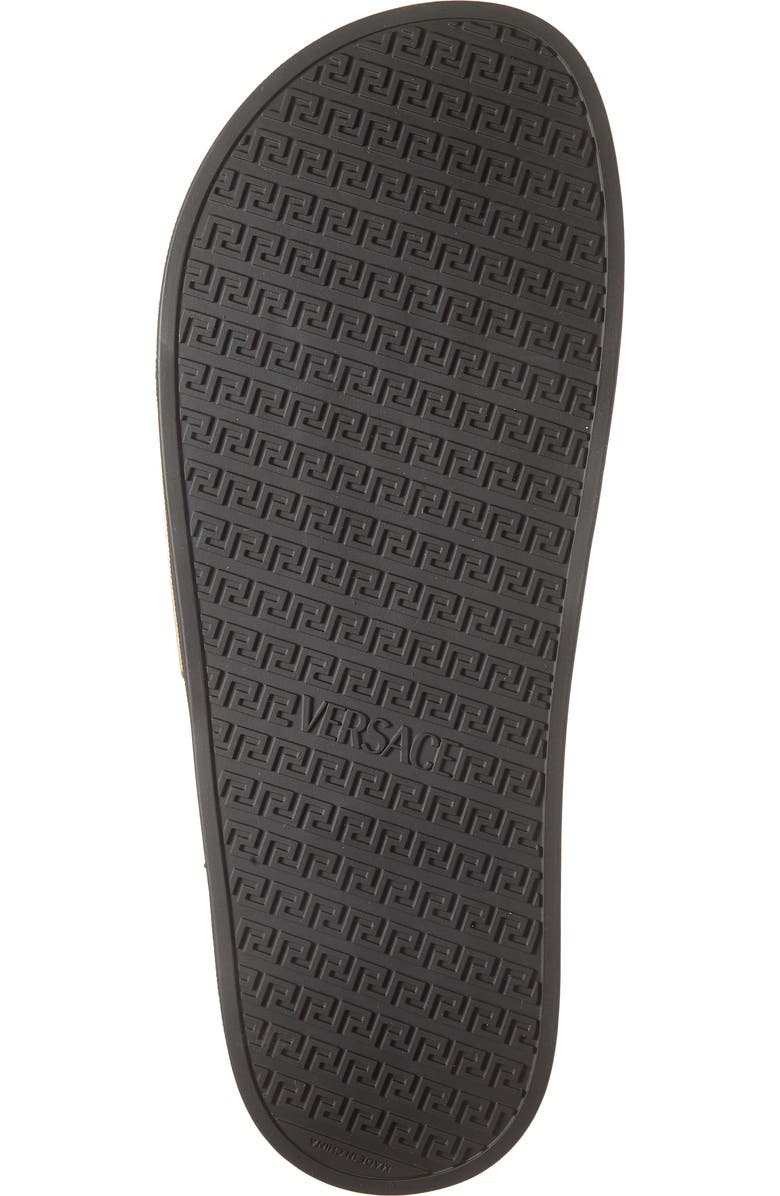 Versace Logo Pool Slide Sandal, Alternate, color, Black Gold