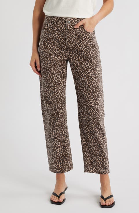 The Tall Leopard Darted Barrel Leg Jeans (Dark Mocha)
