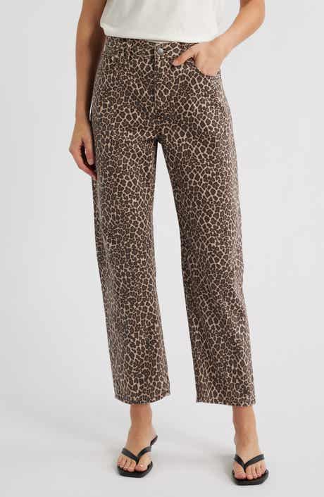 The Leopard Darted Barrel Leg Jeans