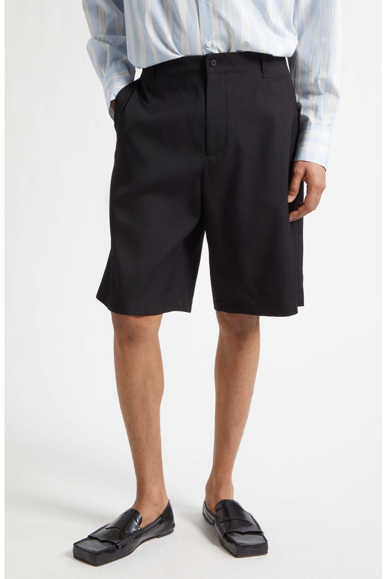 Le Short Camargue Virgin Wool Shorts, Main, color, BLACK