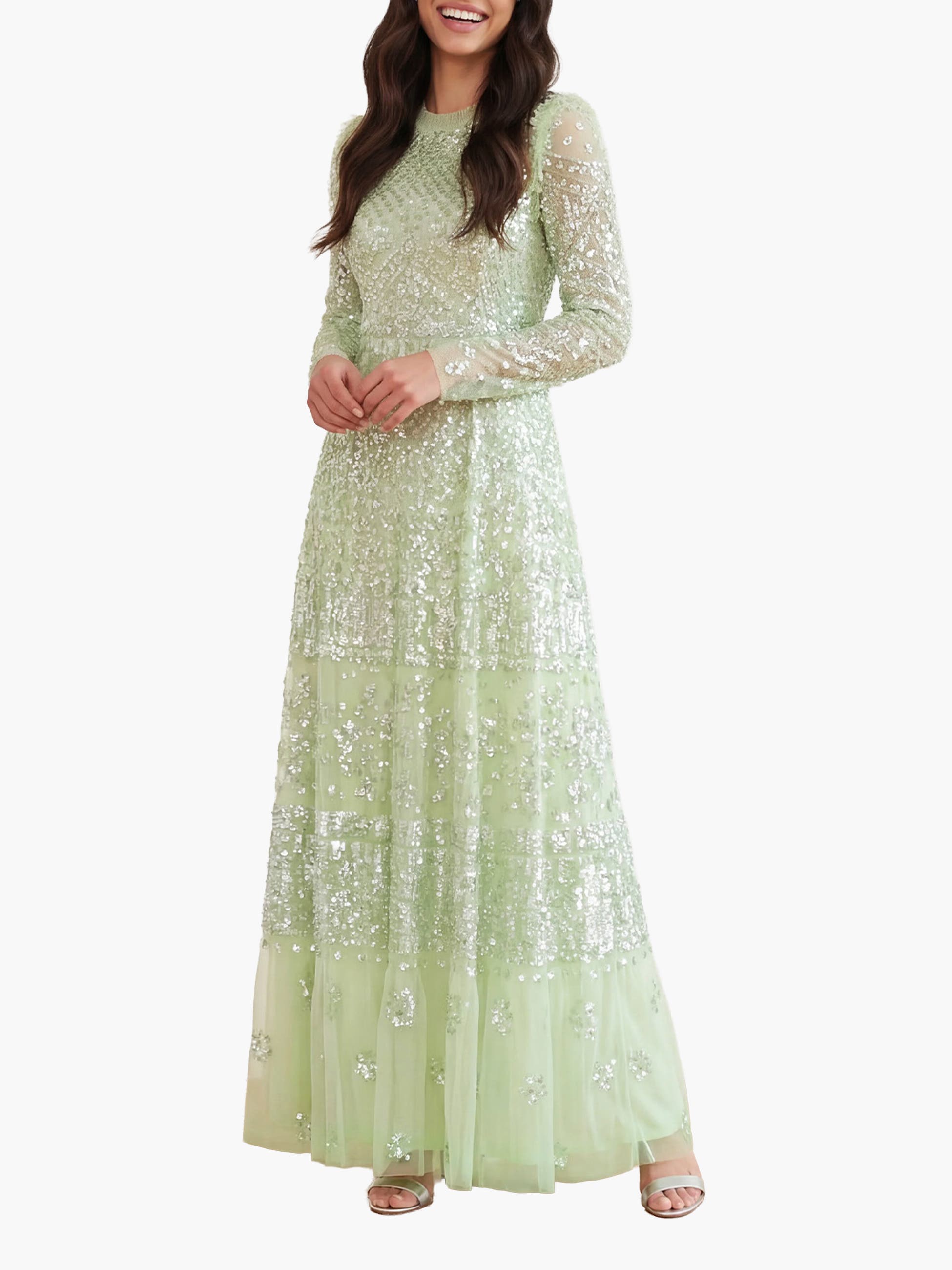 Aurora Long Sleeve Round Neck Gown - image 5