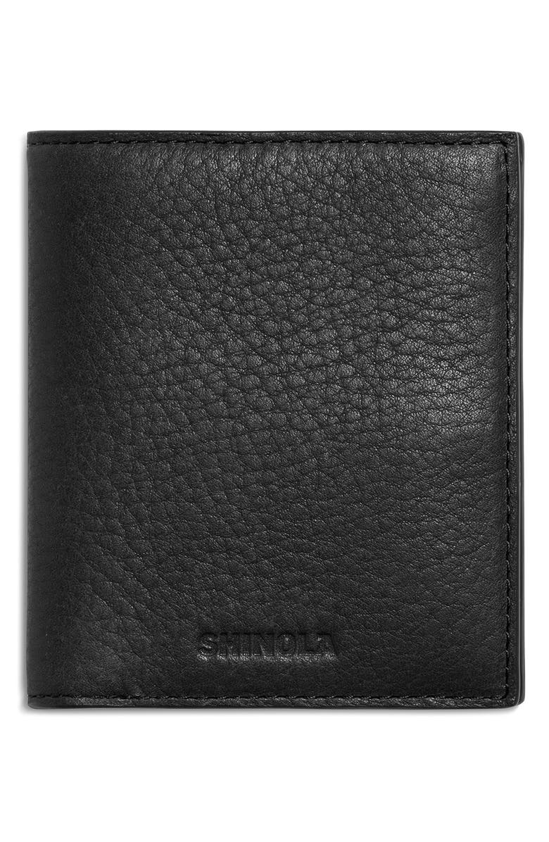 Shinola Leather Bifold Wallet, Main, color, Black