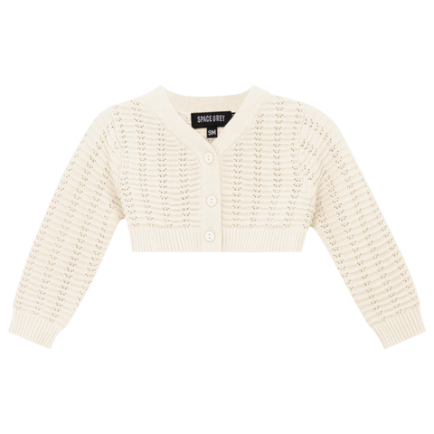 Pointelle Knit Cropped Cardigan (Toddler, Little Kid & Big Kid)