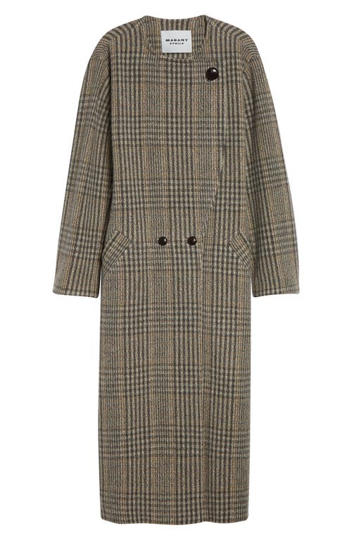 Isabel Marant Étoile Renee Plaid Virgin Wool Coat In Neutral