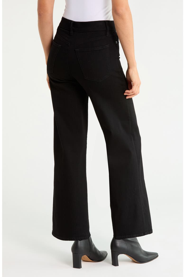 Le Pixie Slim Palazzo Wide Leg Jeans, Alternate, color, BLACK