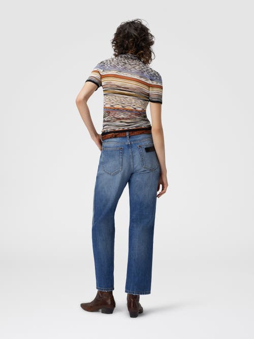 Missoni Mock Neck Sweater In Striped Knit In Multi