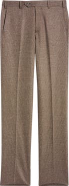 Zanella Devon Flat Front Stretch Wool & Cashmere Dress Pants