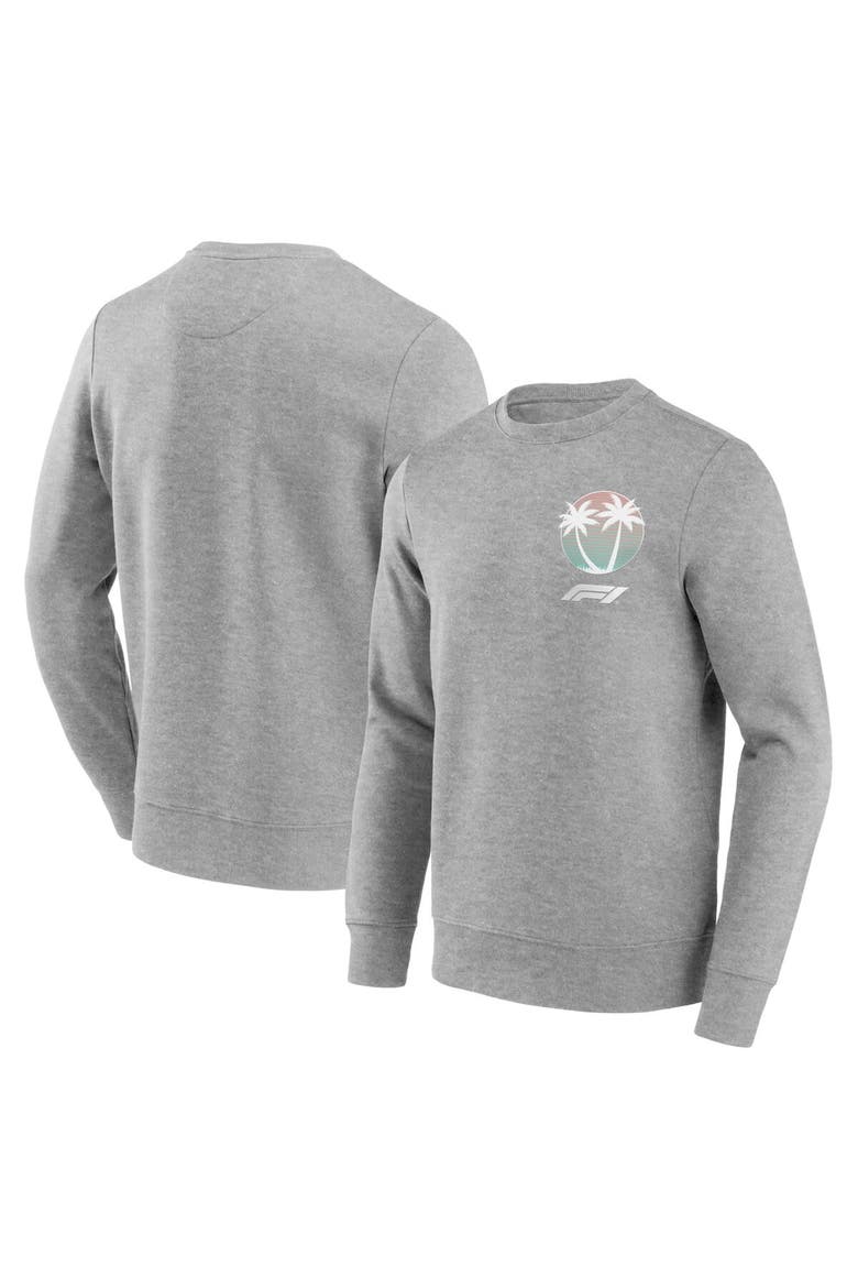 Men's Fanatics Branded Gray Formula 1 Stacked Beach Club Pullover Sweatshirt, Main, color, Gray