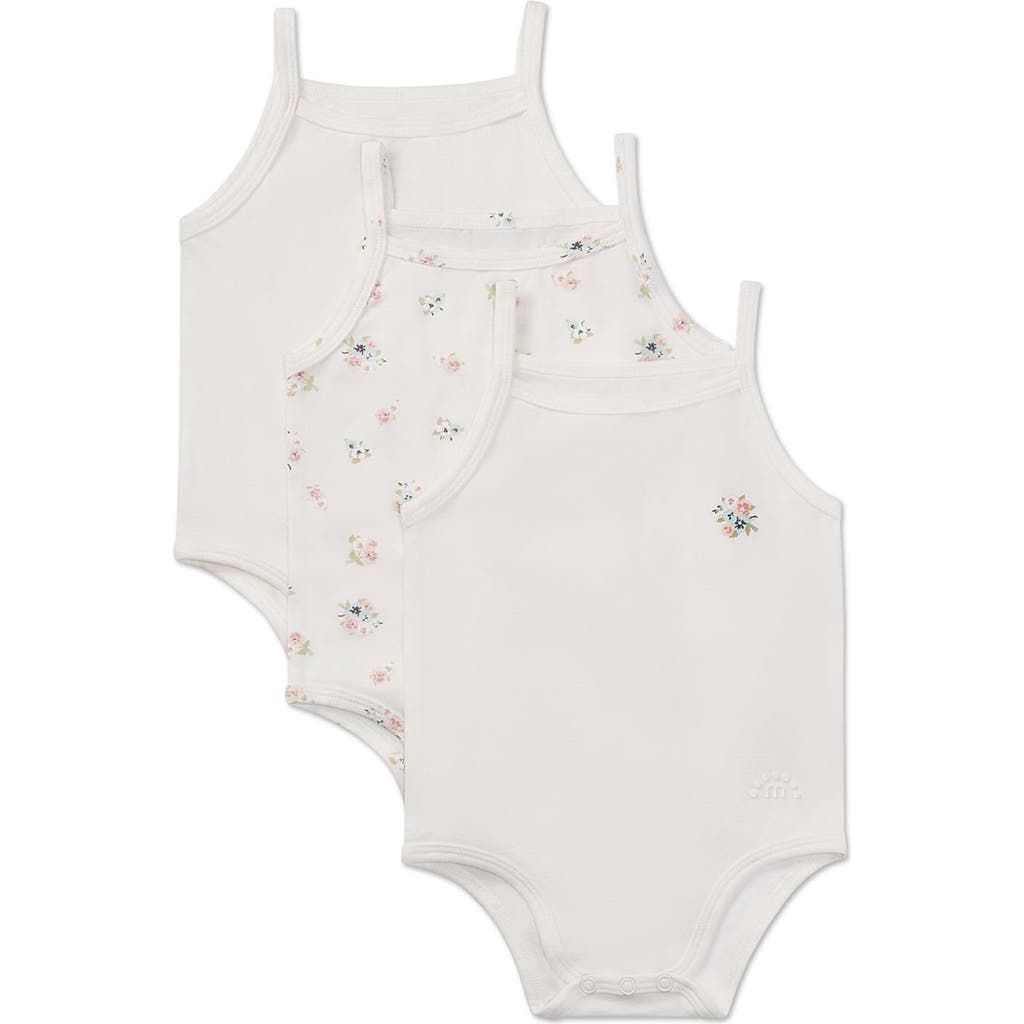 Minimoi 3 Pair Baby Combed Cotton Ditsy Floral Bodysuits