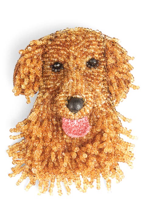 Golden Retriever Beaded Brooch