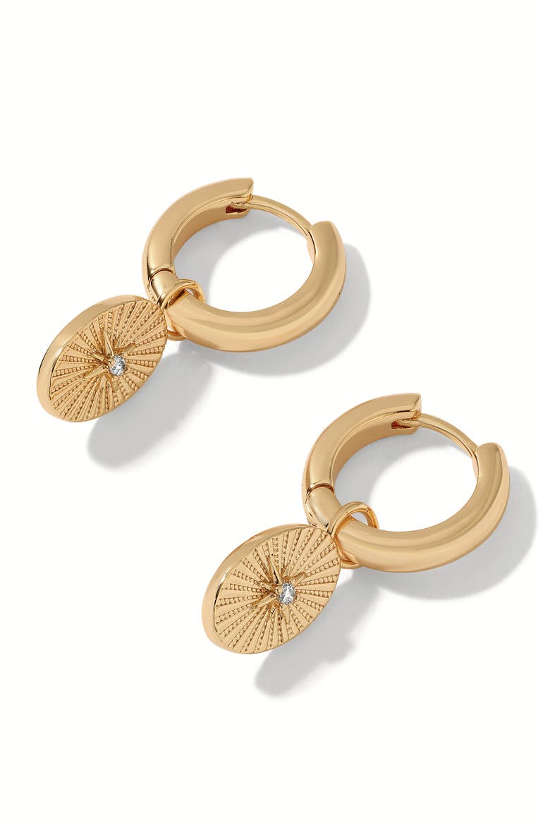 Amanda Huggie Earrings, Main, color, GOLD