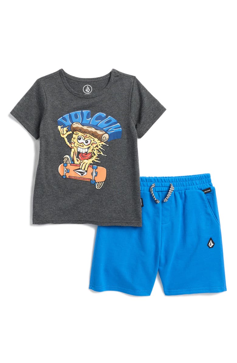 Volcom Kids' Graphic T-Shirt & Shorts Set, Main, color, Charcoal Heather