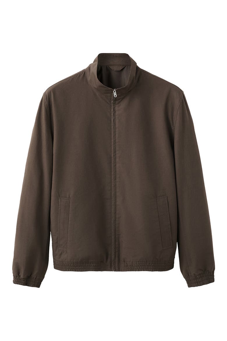 Straight Cotton Blend Jacket, Alternate, color, BROWN