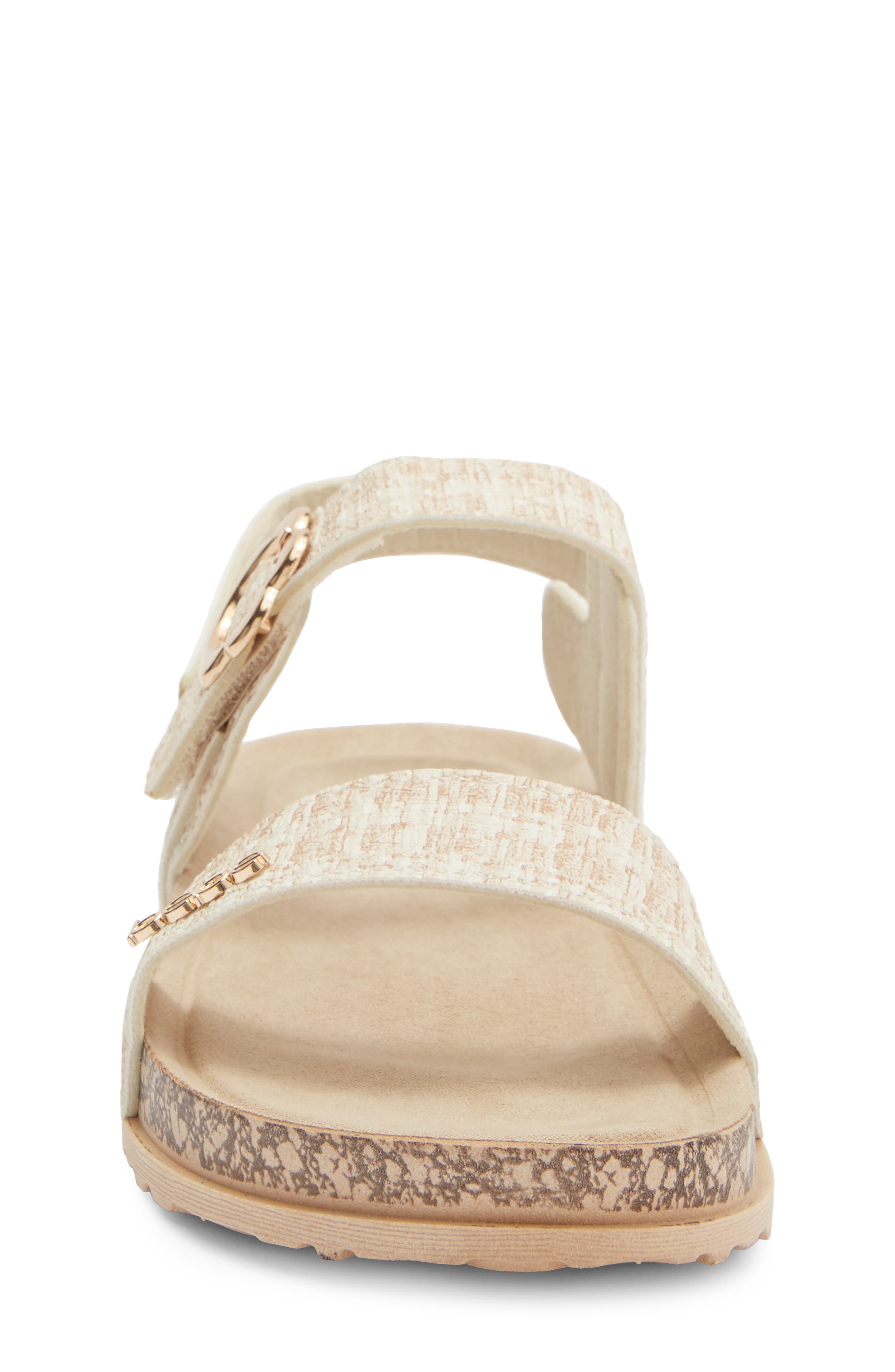 bebe Kids' Double Strap Footbed Sandal, Alternate, color, Tan