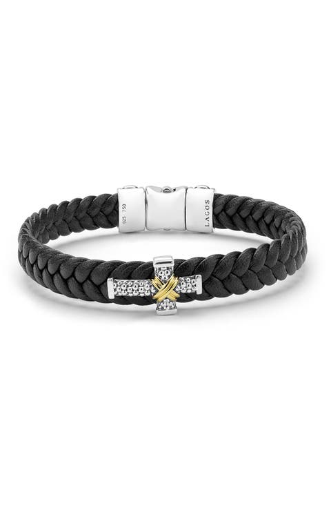 Men's Anthem Leather Cross Bracelet