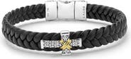 LAGOS Men's Anthem Leather Cross Bracelet