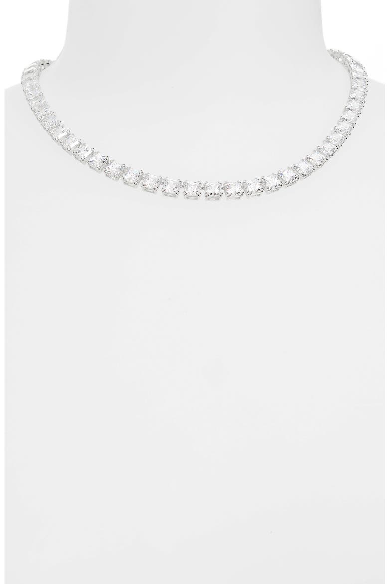 Matrix Swarovski Crystal Collar Necklace, Alternate, color, SILVER / CLEAR CRYSTAL
