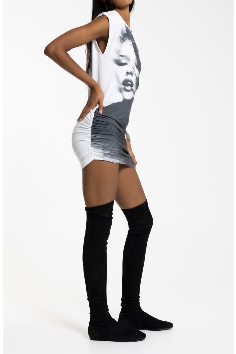 After Dark One-Shoulder Knit Minidress, Alternate, color, GREY