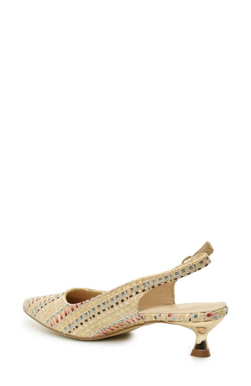 NICOLE MILLER NICOLE MILLER RAFFIA KITTEN HEEL SLINGBACK PUMP 