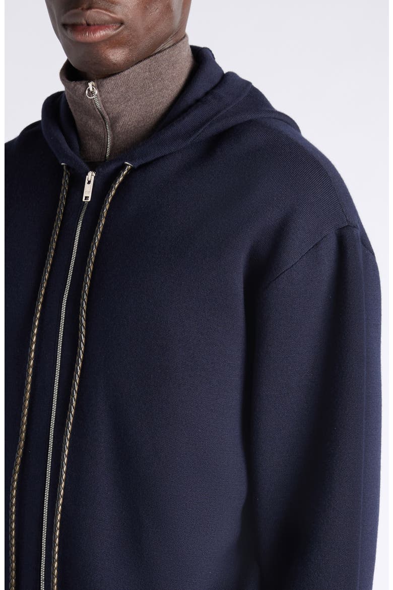 Oversize Double Knit Wool Zip Hoodie, Alternate, color, 4121 NAVY