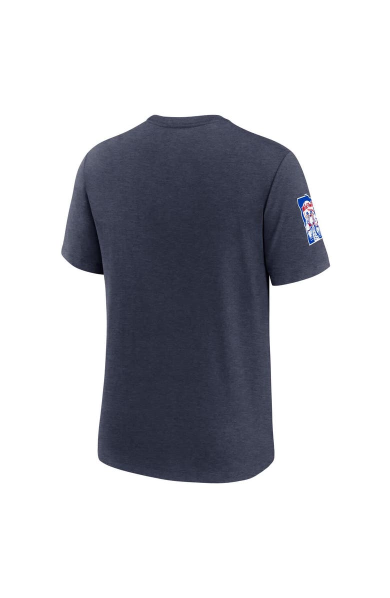 Nike Men's Nike Heather Navy Minnesota Twins Cooperstown Collection Eras Tri-Blend T-Shirt, Alternate, color, Heather Navy