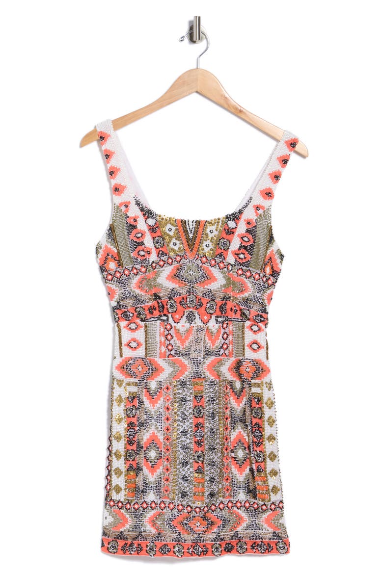 Inori Beaded Minidress, Alternate, color, CORAL MULTI