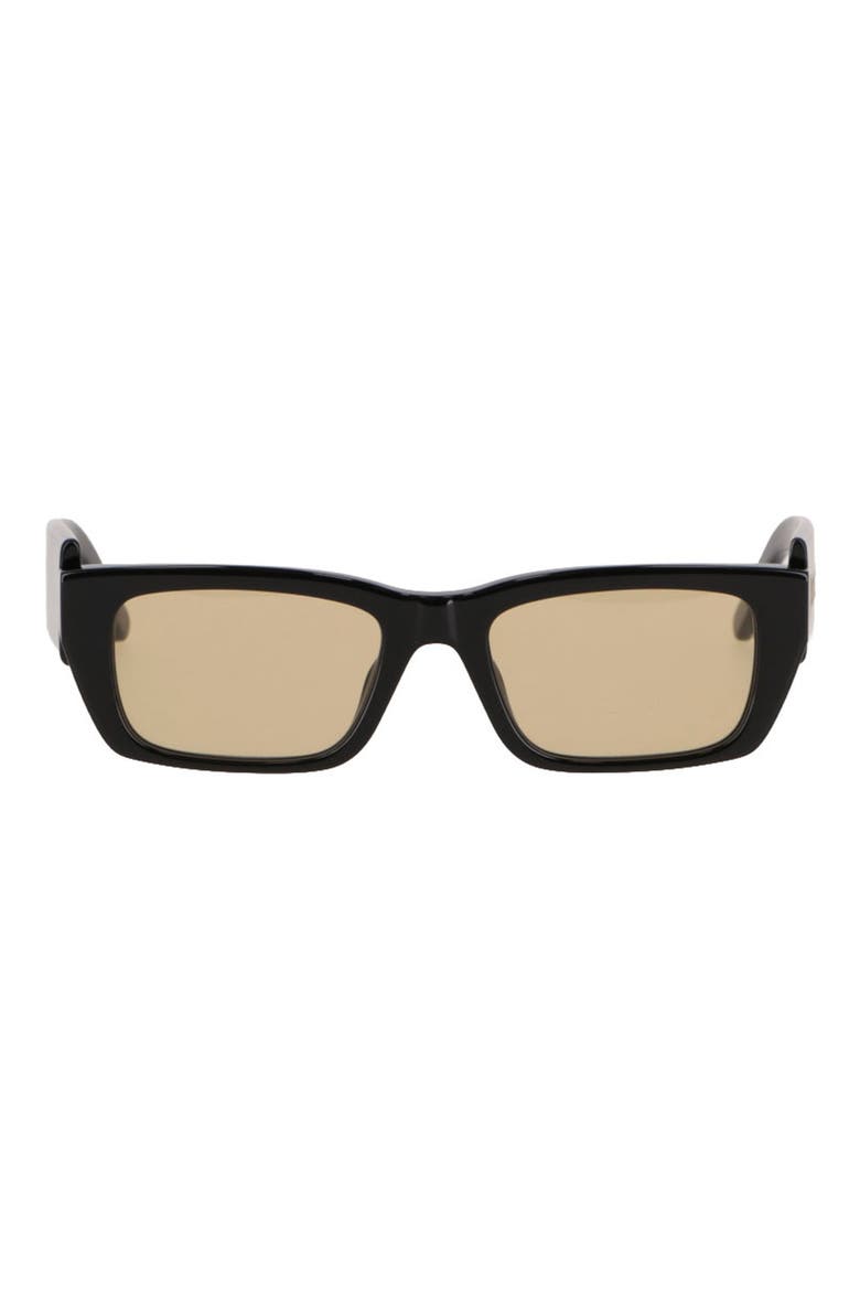 Palm Rectangular Sunglasses, Main, color, BLACK - YELLOW