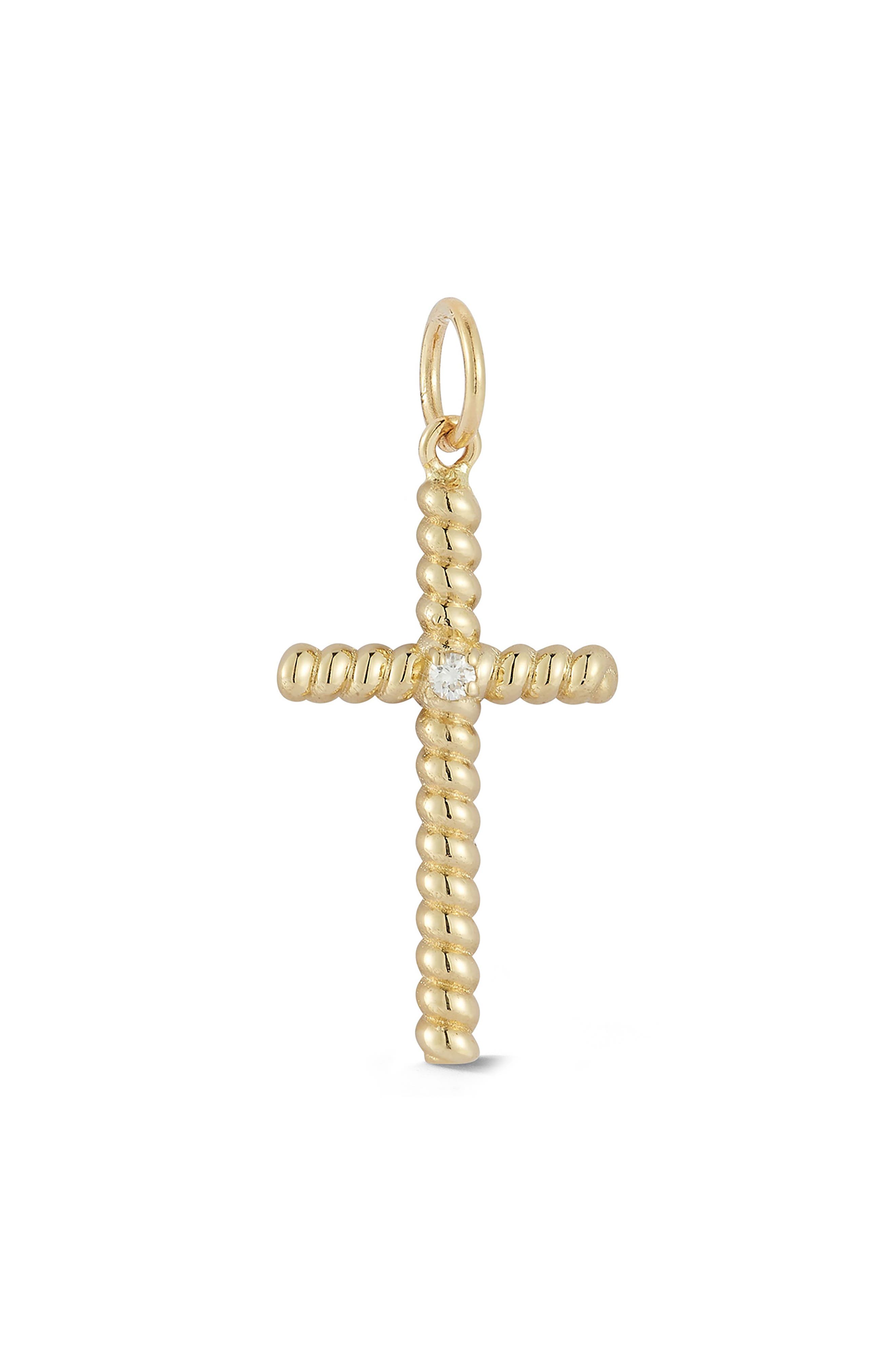 Ember Fine Jewelry 14k Gold Diamond Cross Charm