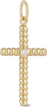 Ember Fine Jewelry 14k Gold Diamond Cross Charm