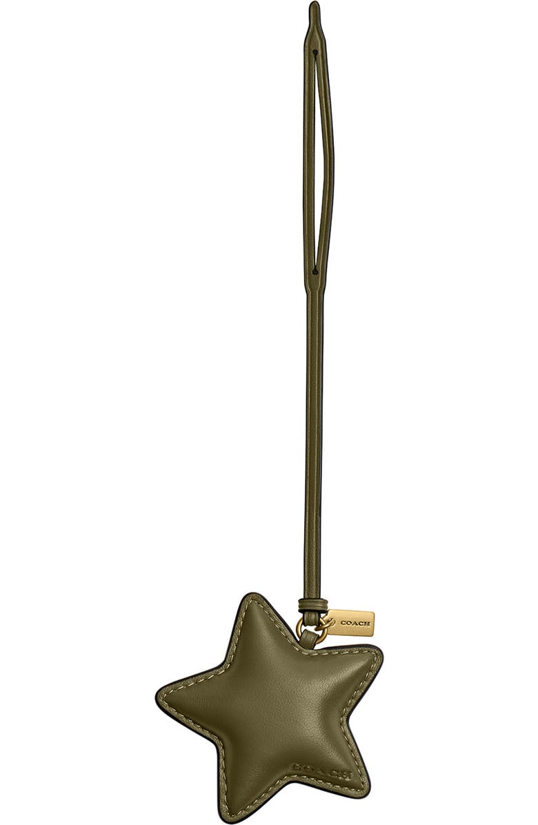 COACH Star Puffy Leather Bag Charm, Main, color,