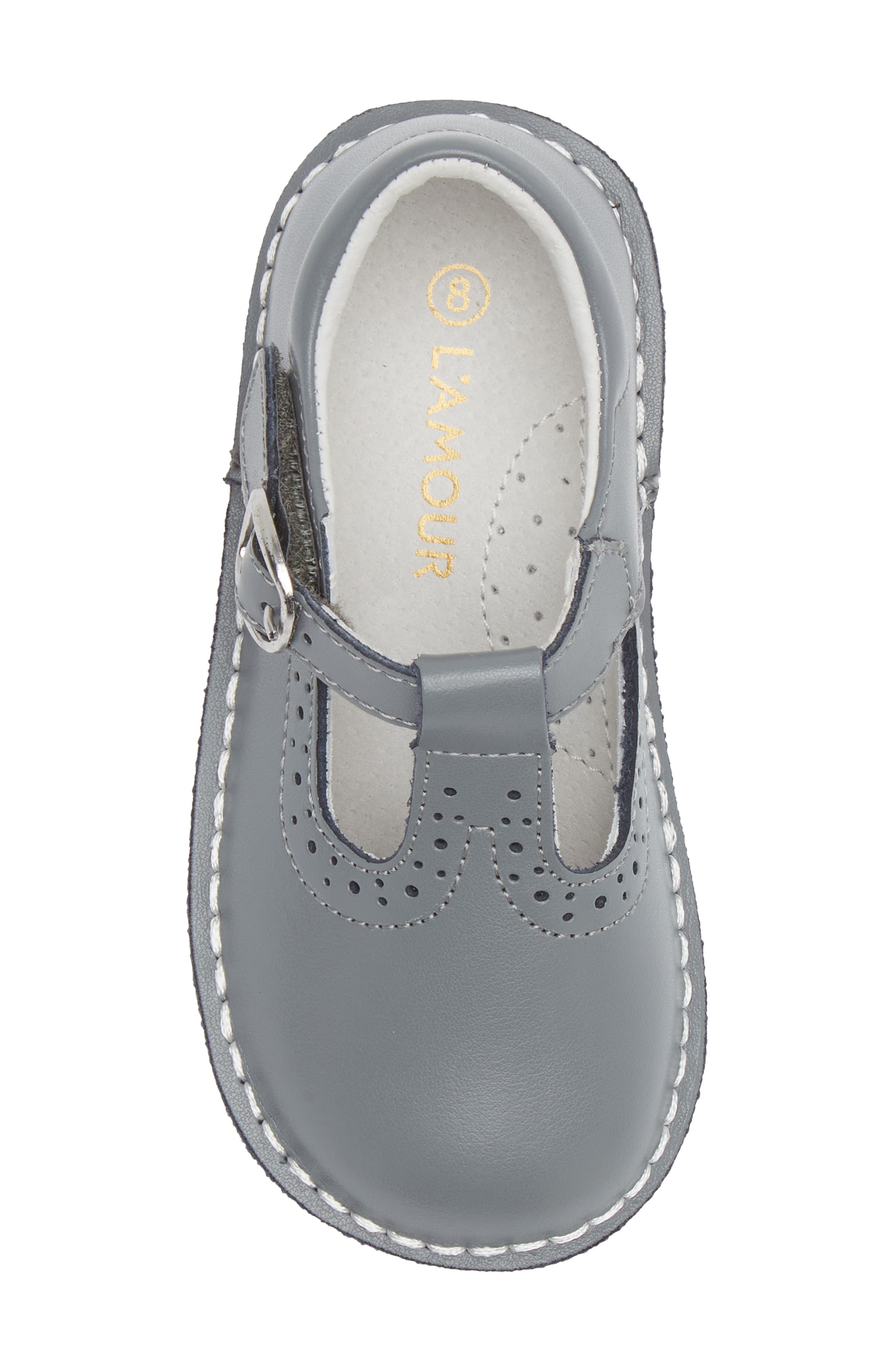 L'AMOUR Frances T-Strap Shoe, Alternate, color, Gray