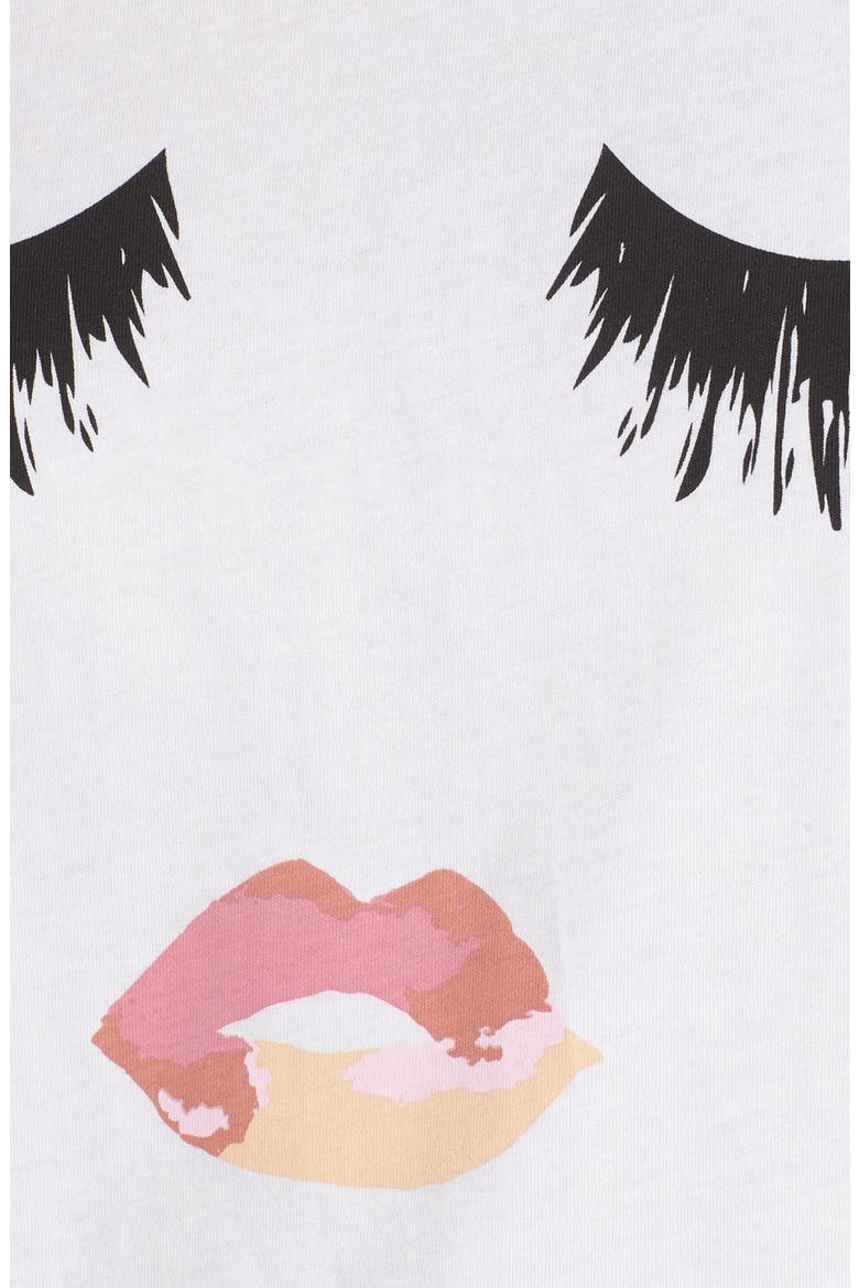 'Lips & Lashes' Graphic Tee, Alternate, color, WHITE