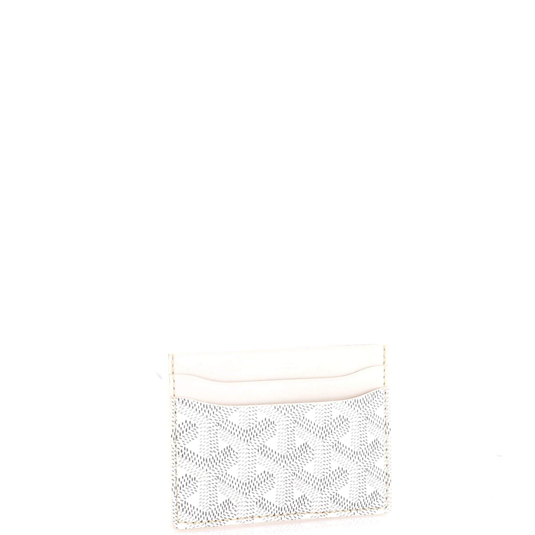 Pre-Owned Goyard Saint Sulpice Card Holder Coated Canvas, Alternate, color, White