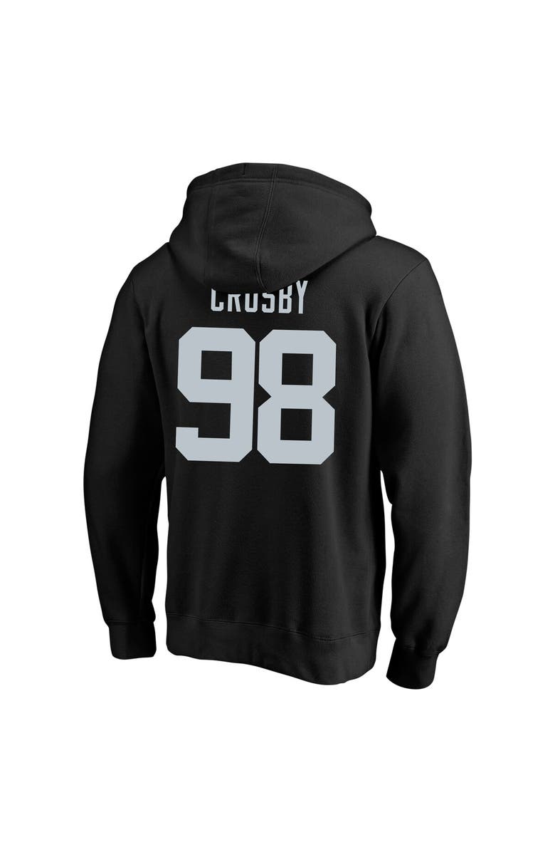 FANATICS Men's Fanatics Maxx Crosby Black Las Vegas Raiders Big & Tall Name & Number Fleece Pullover Hoodie, Alternate, color, Black