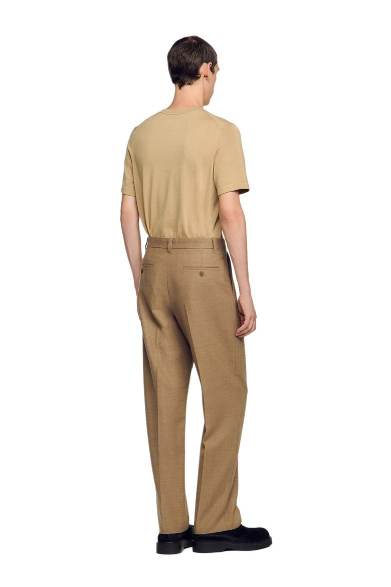 Wide-leg Wool Suit Trousers, Alternate, color, Beige