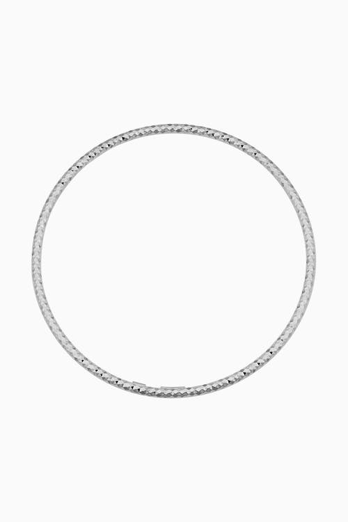 Oradina 14k White Solid Gold Skyline Bangle In White Gold
