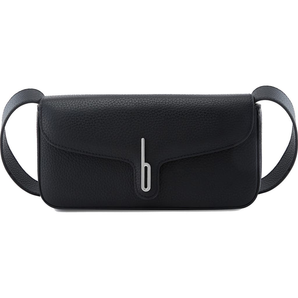 behno Claudia Pebble Leather Crossbody Bag in Black  product