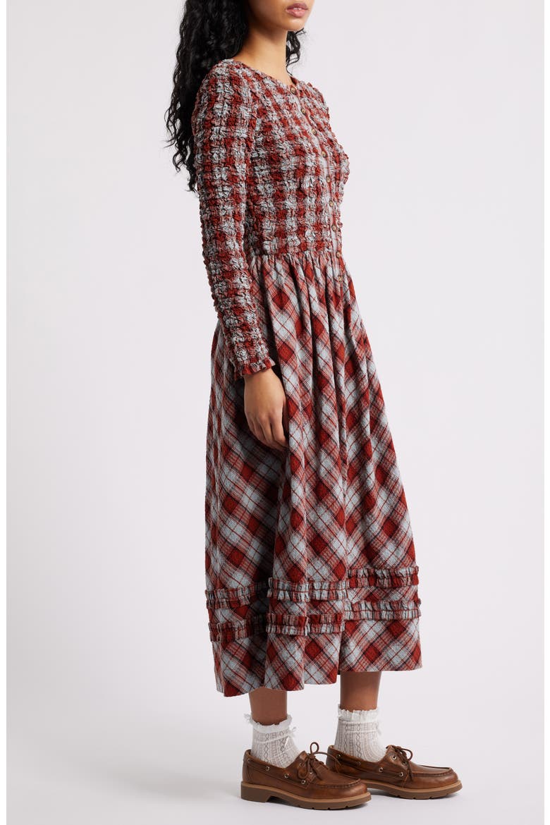 Posey Cardi Long Sleeve Organic Cotton Midi Dress, Alternate, color, BLUE