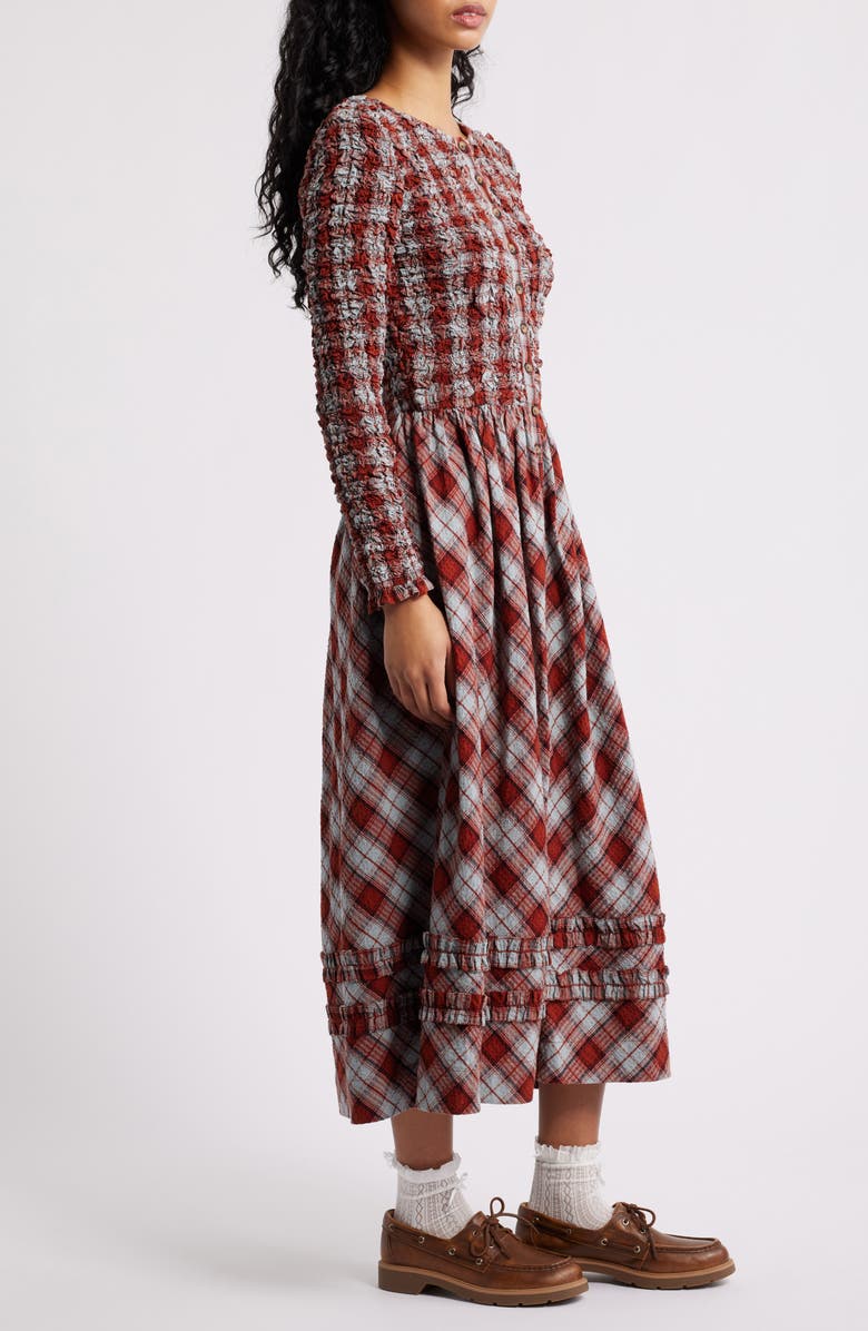 Damson Madder Posey Cardi Long Sleeve Organic Cotton Midi Dress, Alternate, color, Blue