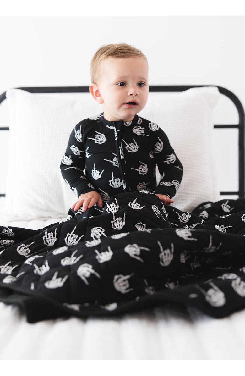 Charlie Lou Baby<sup>®</sup> Rock N' Skull Double Zipper Convertible Romper, Alternate, color,