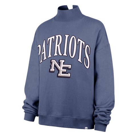 Women's '47 Blue New England Patriots Rivalries Collection Mock Neck Sweatshirt