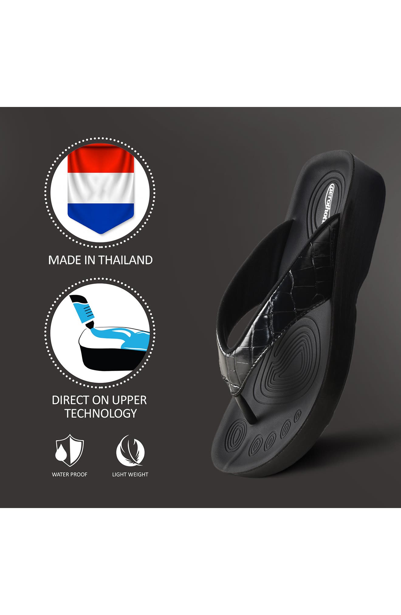 AEROTHOTIC Felice Waterproof Flip Flop, Alternate, color, 