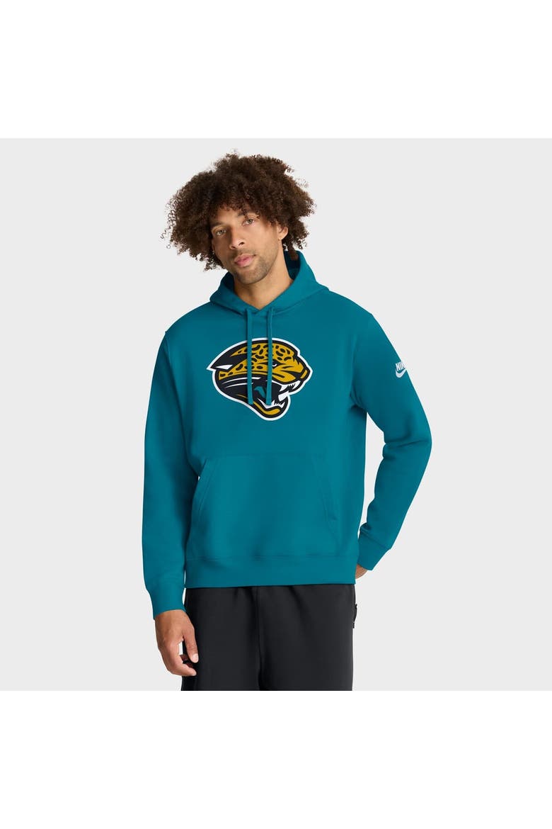 Men's Nike Teal Jacksonville Jaguars Club Fleece Pullover Hoodie, Main, color, Teal