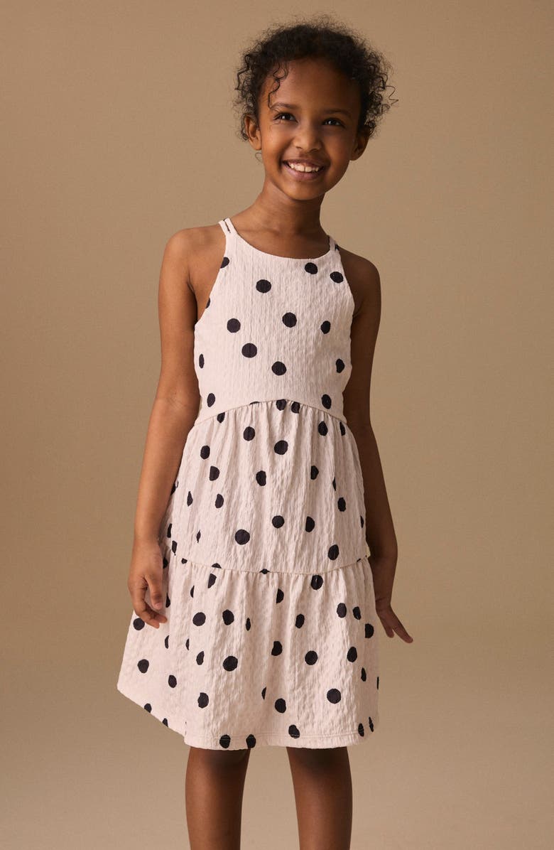 NEXT Kids' Polka Dot Crinkle Dress, Alternate, color, Multi