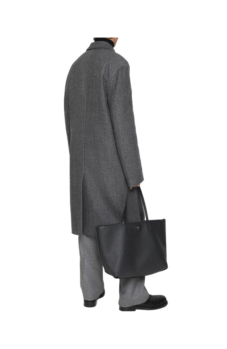 Burberry Herringbone Wool Tailored Coat, Alternate, color, Lead Grey Melange
