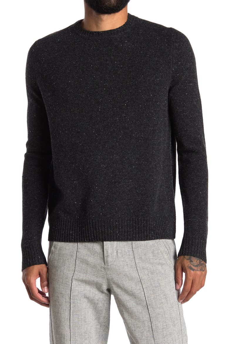 Donegal Crew Neck Sweater, Main, color, DARK GREY